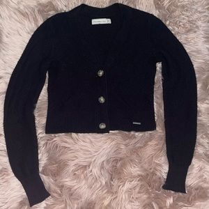Black Abercrombie Button-up Sweater